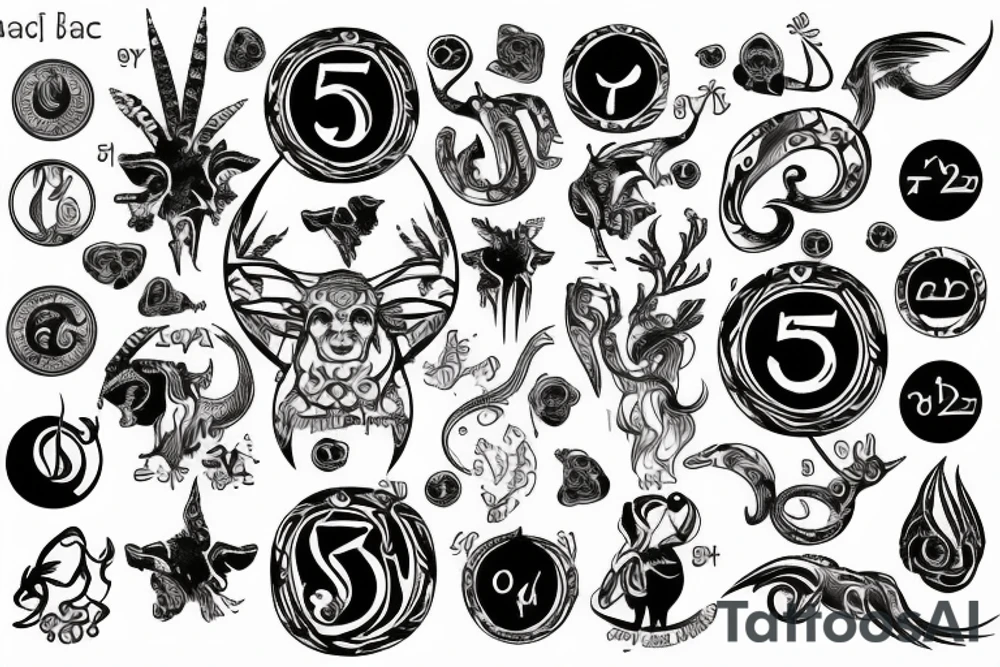 Zodiac signs of cancer with date 5th july tattoo idea