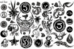 Zodiac signs of cancer with date 5th july tattoo idea