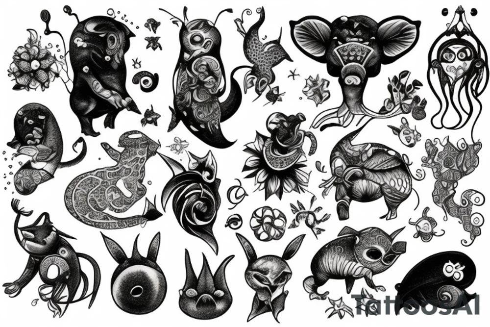 Whimsical creature tattoo idea