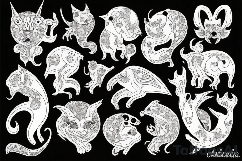 Whimsical creature tattoo idea