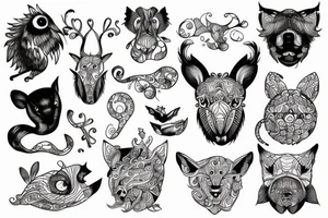 Whimsical animal tattoo idea