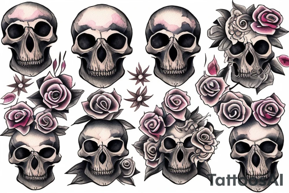 ehtereal skull tattoo idea