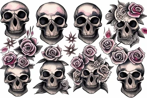 ehtereal skull tattoo idea