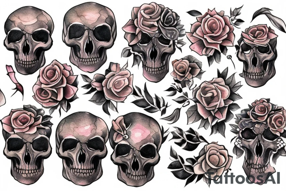 ehtereal skull tattoo idea