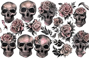 ehtereal skull tattoo idea