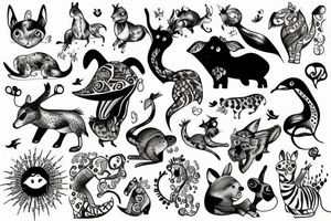 Whimsical animal tattoo idea