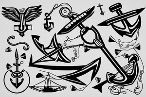 a flying kite tied to an anchor tattoo idea