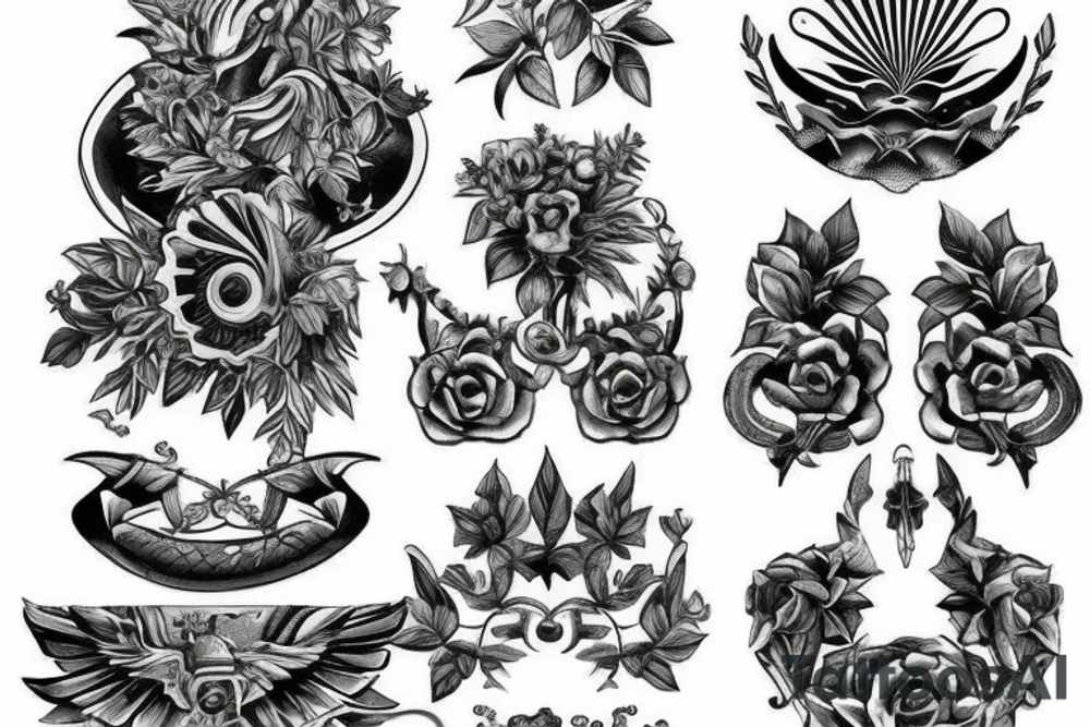 Green roman Italy tattoo idea