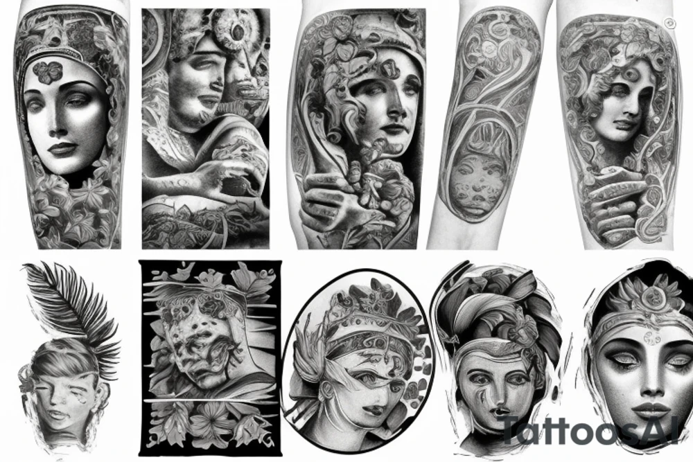 Green roman Italy tattoo idea