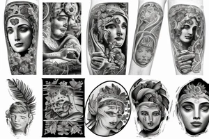 Green roman Italy tattoo idea
