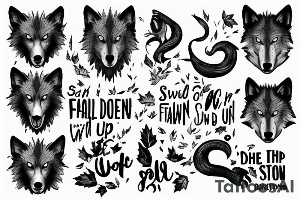 Wolf with the quote “ Fall down seven, Stand up Eight” tattoo idea Wolf with the quote “ Fall down seven, Stand up Eight” tattoo idea