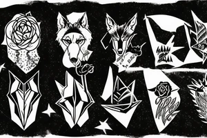 Lone Wolf with the quote “ Fall down seven, Stand up Eight” tattoo idea