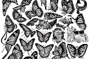 Tiger, Jesus, butterfly tattoo idea