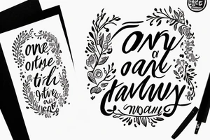 A handwritten "One day at a time" on the arm in cursive tattoo idea