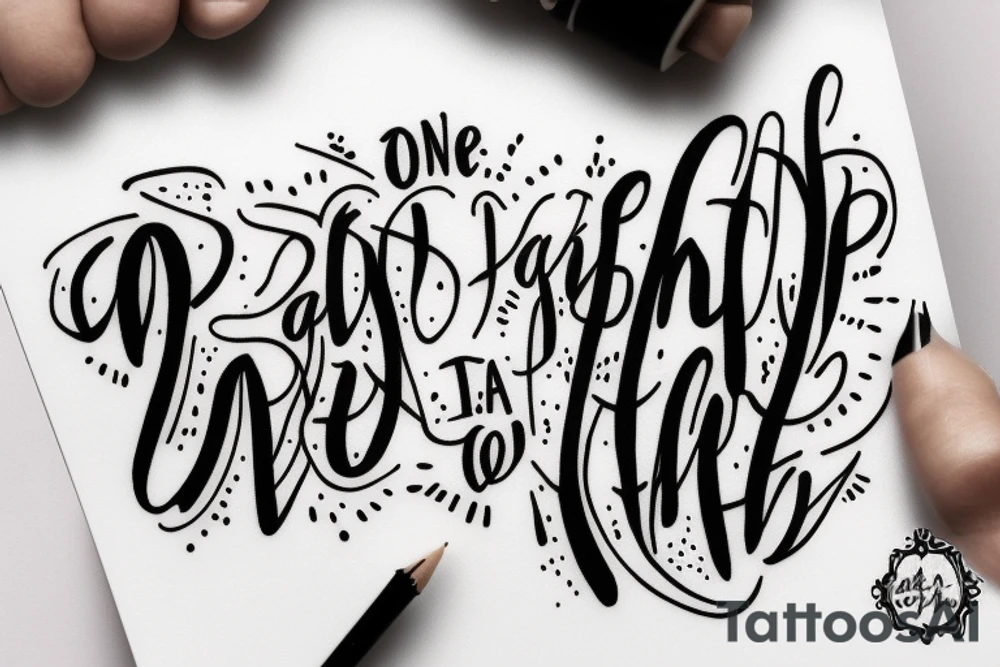 A handwritten "One day at a time" on the arm in cursive tattoo idea