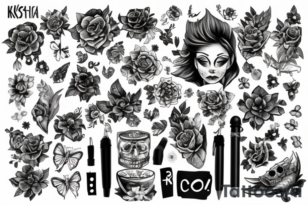 Кошка кушает сметану tattoo idea
