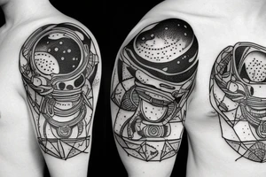 an alien chilling in space tattoo idea