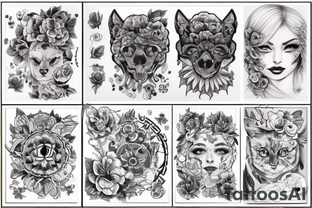 Кошка кушает сметану tattoo idea