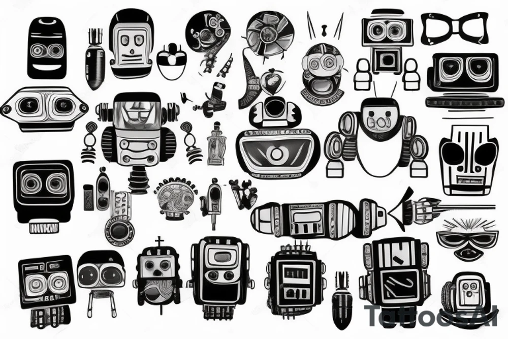 An Robot tattoo artist tattoo idea