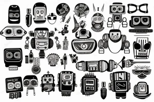 An Robot tattoo artist tattoo idea