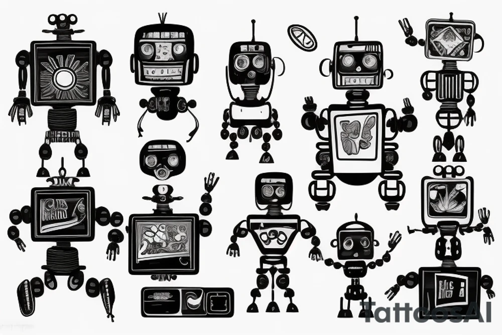 An Robot tattoo artist tattoo idea