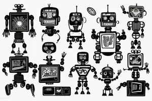 An Robot tattoo artist tattoo idea