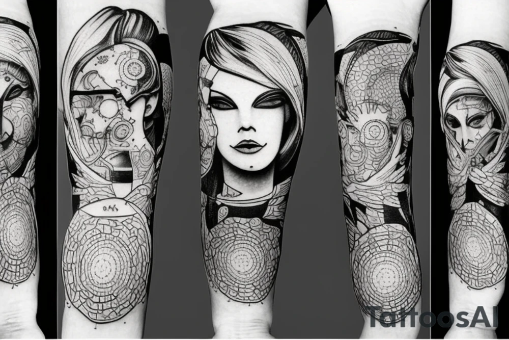 a mix of computer science and art tattoo idea