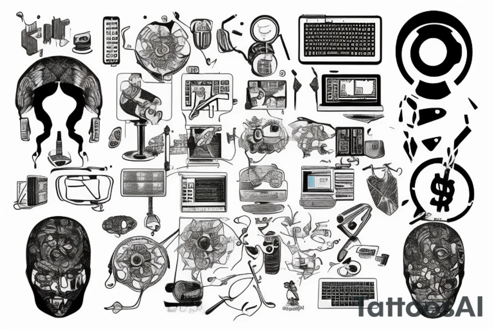 a mix of computer science and art tattoo idea