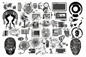 a mix of computer science and art tattoo idea