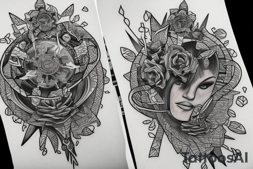 a mix of computer science and art tattoo idea