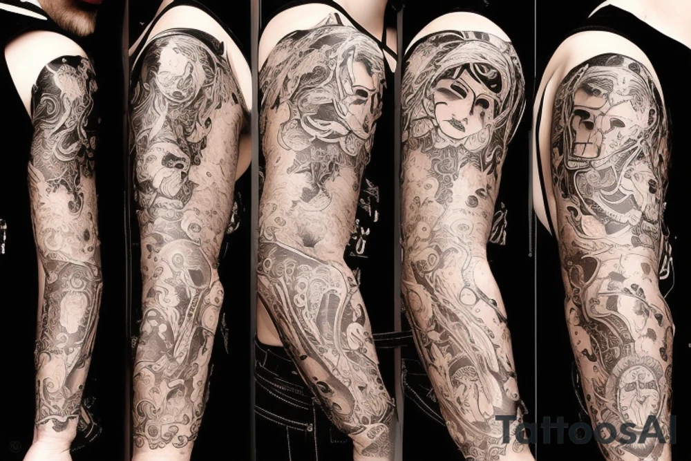 Анубис и египетские пирамиды при луне tattoo idea
