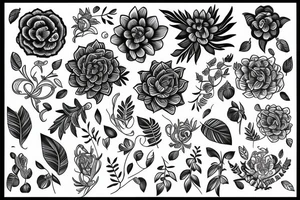 Trippy floral tattoo idea