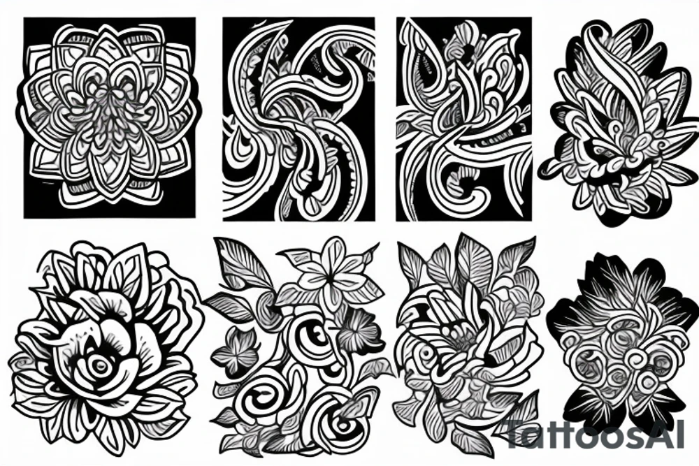 Trippy floral tattoo idea