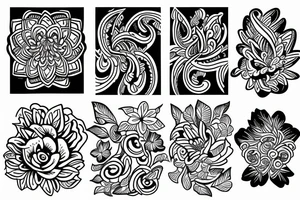 Trippy floral tattoo idea