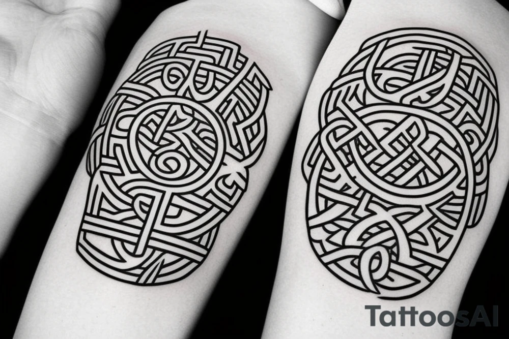 sailor style norse runes tattoo idea