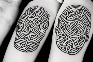 sailor style norse runes tattoo idea