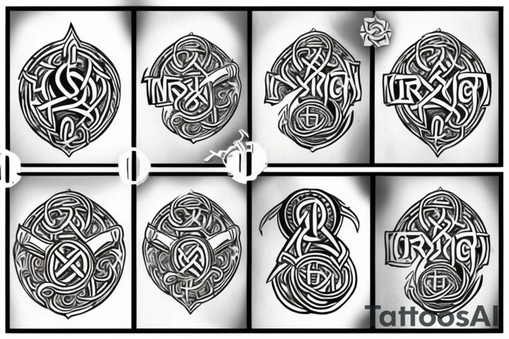 sailor style norse runes tattoo idea