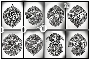 sailor style norse runes tattoo idea