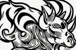 devil riding a horse tattoo idea