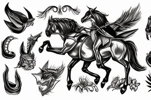 devil riding a horse tattoo idea