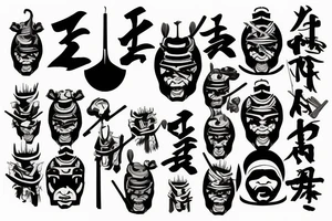 samurai with sunset tattoo idea