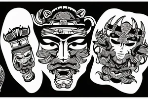 samurai with sunset tattoo idea