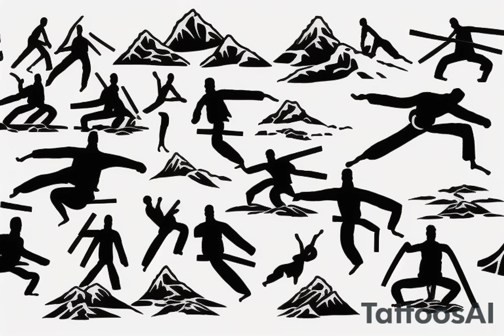 karate in the mountains tattoo idea