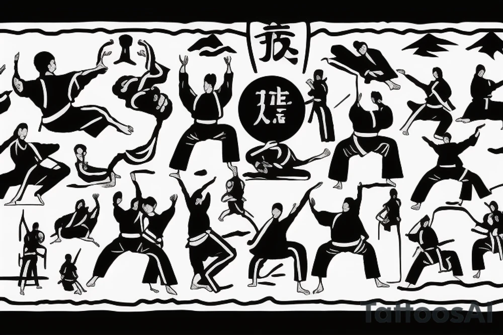 karate in the mountains tattoo idea