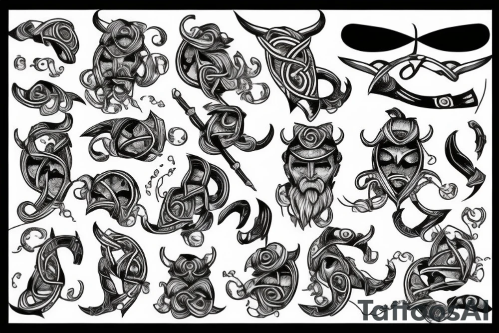 Semicolon with vikings simbols tattoo idea