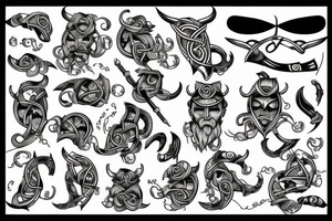 Semicolon with vikings simbols tattoo idea
