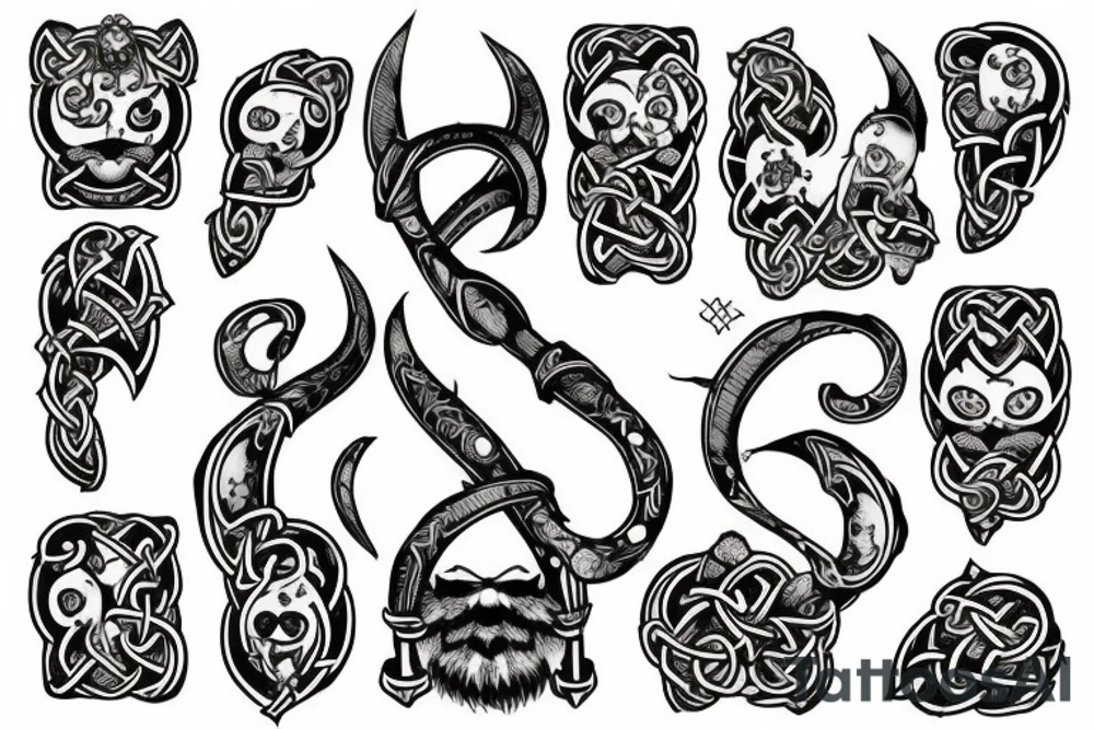 Semicolon with vikings simbols tattoo idea
