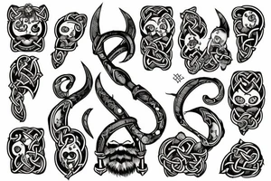 Semicolon with vikings simbols tattoo idea
