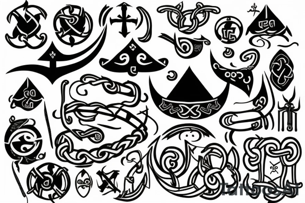 Semicolon with vikings simbols tattoo idea