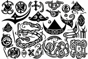 Semicolon with vikings simbols tattoo idea